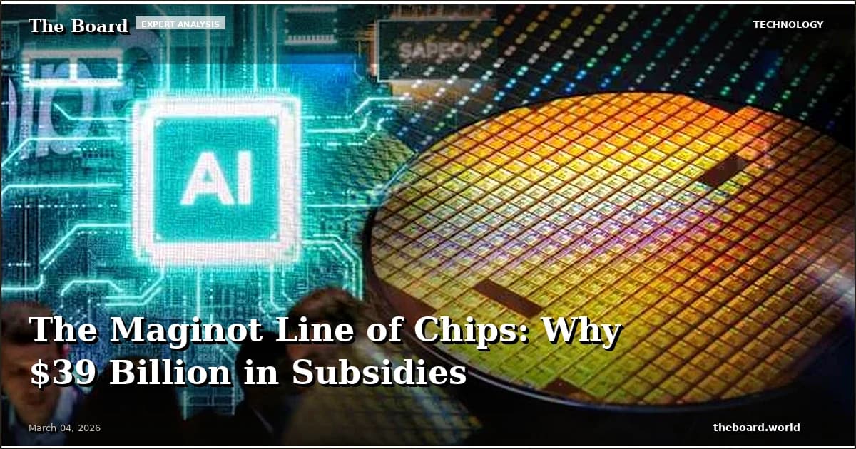 The Maginot Line of Chips: Why $39 Billion in Subsidies